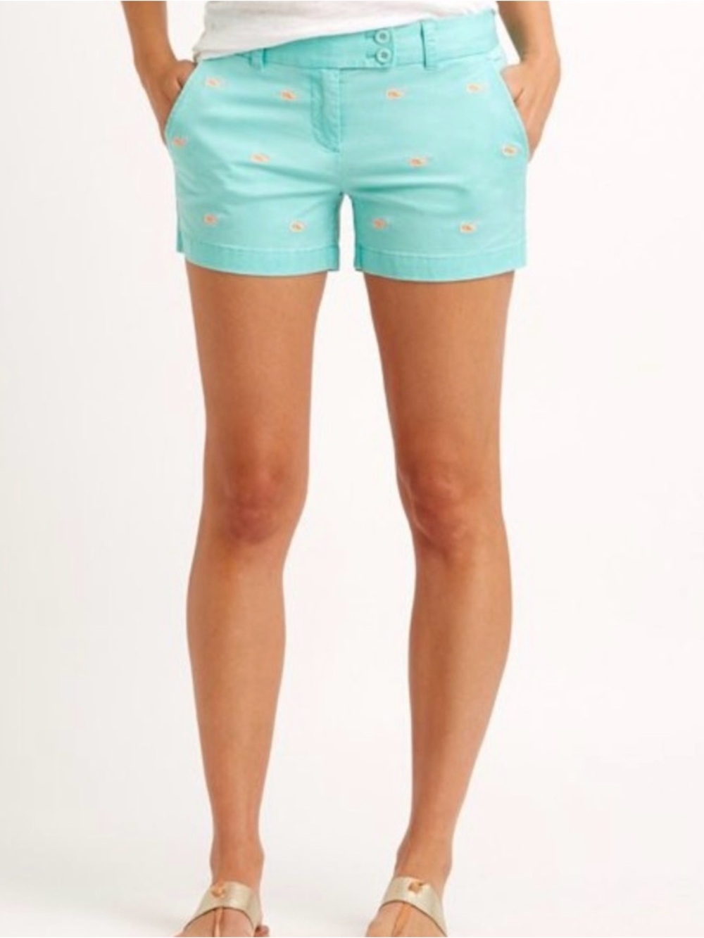 Vineyard Vines Whale Teal Shorts Sz 10